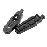 Twin Power Black Retro Billet Foot Peg Set w/Rubber universal use fit all Models up to 2015