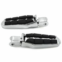 Twin Power Chrome Retro Billet Foot Peg Set w/Rubber universal use fit all Models up to 2015