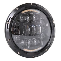 Headlight LED 90w Black Face Suit Most 7" - Softail Heritage & Fatboy Fl, Touring Flt & Indian Models 