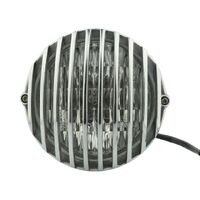 Headlight 4.5" Style E Marked Black with Chrome & Black Grill Old School Bobber Style