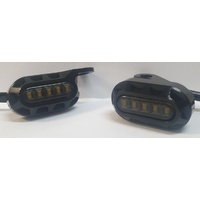 Twin Power Universal Billet Under Control Turn Signals Black with Smoke Lens for Softail 15-Up/Touring 09-Up Models w/Cable Clutch