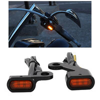 Twin Power Universal Billet Under Control Turn Signals Black with Amber Lens Fits Softail 1984-17 Dyna 1993-17 Sportster 1986-03