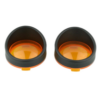 Twin Power Bullet Turn Signal Deuce Style Amber Lens with Black Bezel Custom Use