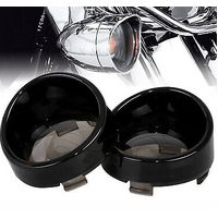 Twin Power Bullet Turn Signal Deuce Style Smoked Lens with Black Bezel Custom Use