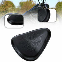 Twin Power Small Size Black Leather Solo Seat with Skull (Seat Only)