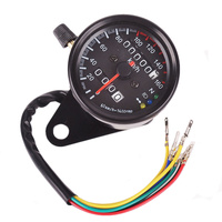 Speedo Mini Style Black w/Black Face with T/Signal Neutral Universal Use Fits all Motorcycles Bobbers Customs