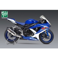 Yoshimura Signature Series R-77 Stainless Slip-On Muffler w/Stainless Sleeve/Carbon End Cap for Suzuki GSX-R600/750 11-20