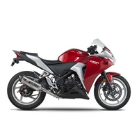 Yoshimura Race Series R-77 Stainless Full Exhaust System w/Stainless Sleeve/Carbon End Cap for Honda CBR250R 11-13
