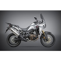 Yoshimura Street Series RS-4 Stainless Slip-On Muffler w/Stainless Sleeve/Carbon End Cap for Honda Africa Twin 16-19