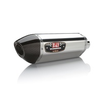 Yoshimura Street Series R-77 Stainless Slip-On Dual Mufflers w/Stainless Sleeve/Carbon End Cap for Yamaha YZF-R1 09-14