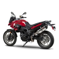 Yoshimura Street Series R-77 Stainless Slip-On Muffler w/Stainless Sleeve/Carbon End Cap for BMW F800GS/F700GS 11-15
