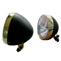 Zodiac Z160829 Classic 5 3/4" Inch Headlight Black/Bronze w/H4 Insert EU Approved
