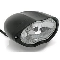 Zodiac Z161227 Sunray Headlight Black DOT Approved N4 12V55/60W