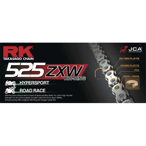 RK Racing 12-55Z-124 Chain 525ZXW 124 Link