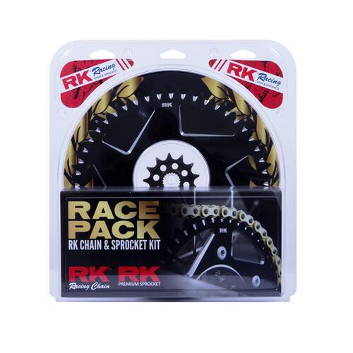 RK Racing 20-001-25K Race Pack Chain & 13T/49T Sprocket Kit Gold/Black for Honda CRF250R 18-20