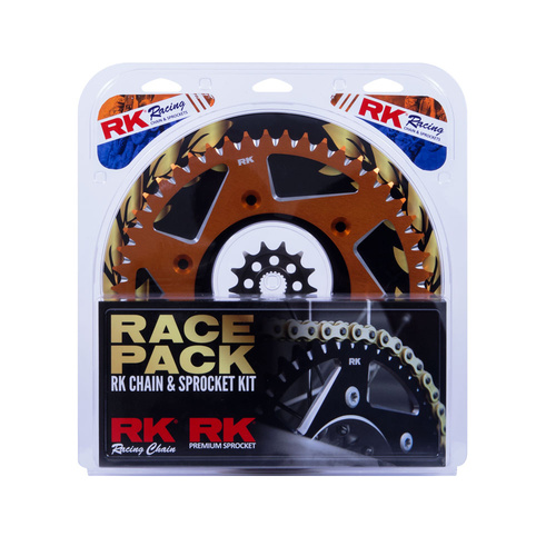 RK Racing 20-005-22E Racing Chain & Sprocket Kit Pro Gold/Orange 13/50T for KTM SX-F 06-18