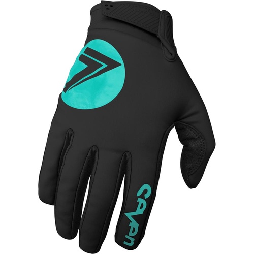 Seven Zero Cold Weather Black/Aqua Gloves [Size:SM]