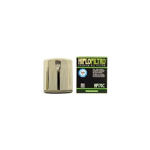 Hiflo Filtro Oil Filter HF170C Chrome Big Twin Models 80-98 (exc Dyna) Softail 84-99 & Sportster 84-Later Oem 63796-77a