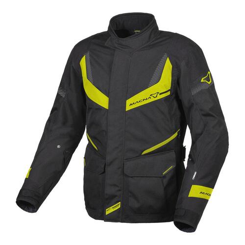 Macna Rancher Black/Fluro Yellow Textile Jacket [Size:SM]