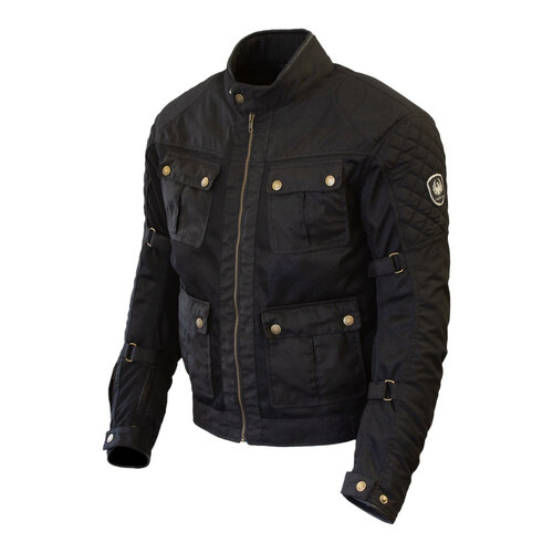 Merlin Chigwell Utility D3O Black Waxed Cotton Jacket [Size:SM]