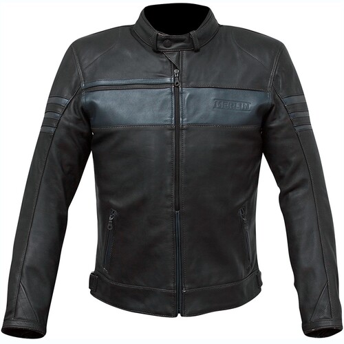 Merlin Holden Black/Blue Leather Jacket [Size:LG]