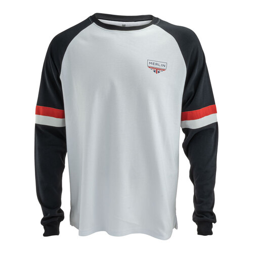 Merlin Durham White/Black Long Sleeve T-Shirt [Size:SM]