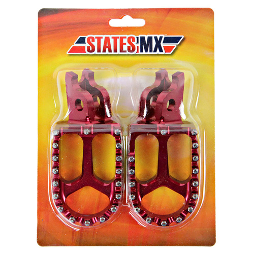 States MX 70-FP2-511R Alloy S2 Off Road Footpegs Red for Honda CR125/CR250 02-07/CRF150R 07-17/CRF250R/X 04-17/CRF450R 02-17/CRF450X 04-17