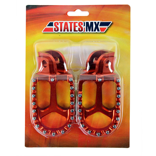 States MX 70-FP5-510E Alloy S2 Off Road Footpegs Orange for all KTM 50-530 95-15/Husqvarna 85-501 14-15/250-650 97-14/Sherco 09-17