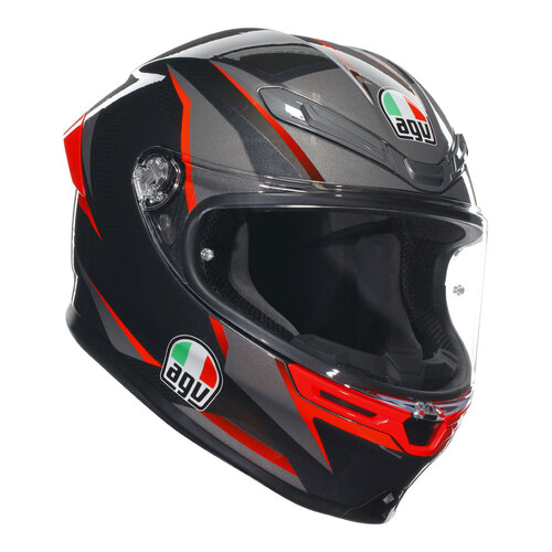 AGV K6 S Slashcut Black/Red Helmet [Size:SM]