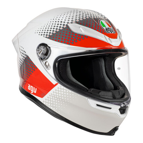 AGV K6 S SMU Fision White/Red/Light Grey Helmet [Size:SM]