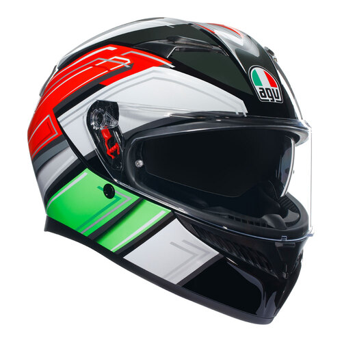 AGV K3 Wing Black/Italy Helmet [Size:SM]