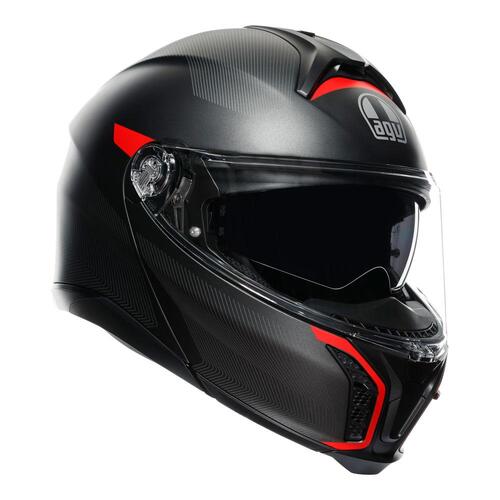 AGV Tourmodular Frequency Matte Gunmetal/Red Helmet [Size:SM]