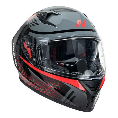 Nitro N501 Black/Red Helmet [Size:MD]
