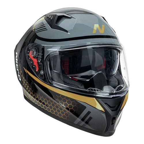 Nitro N501 Black/Gold Helmet [Size:SM]