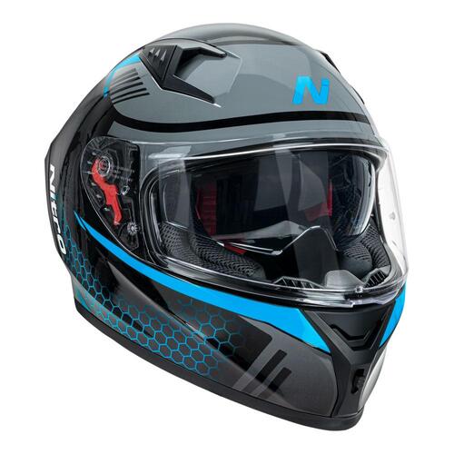 Nitro N501 Black/Blue Helmet [Size:SM]