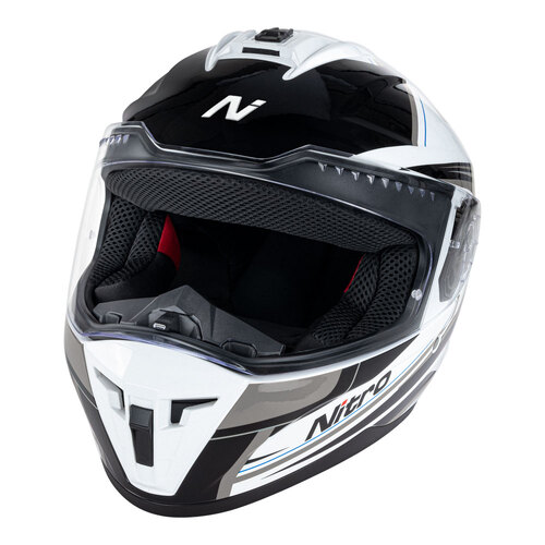 Nitro N700 Black/White/Gunmetal Helmet [Size:SM]
