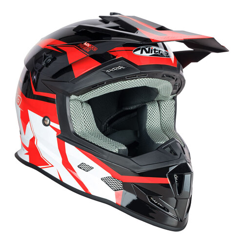 Nitro MX700 Black/Red/White Helmet [Size:MD]