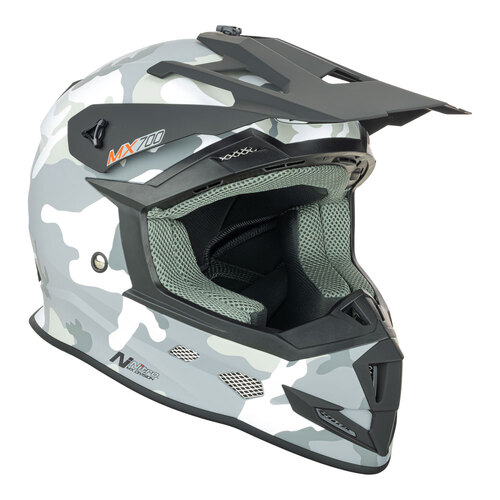 Nitro MX700 Matte Camo/White Youth Helmet [Size:SM]