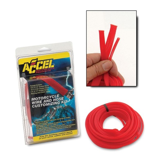 ACCELL SLEEVE KIT FOR WIRE & HOSE RED