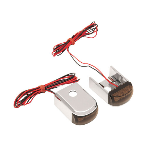 Alloy Art AA-DSL-2 Strut Light Kit w/Red Run/Brake Amber Turn Chrome for FXD Dyna 91-05