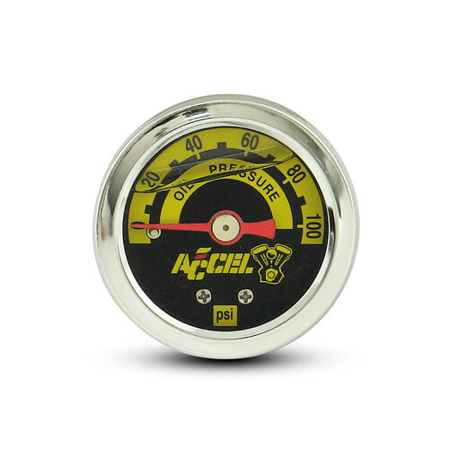 Accel ACL-7122 100psi Oil Pressure Gauge Chrome