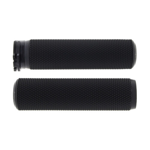 Arlen Ness AN-07-325 Knurled Fusion Handgrips Black for H-D w/Throttle Cable