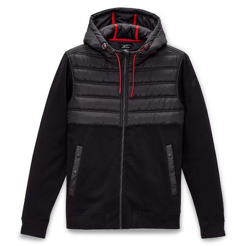 Alpinestars Bestie Quilted Hybrid Black Fleece Hoodie Jacket [Size:SM]