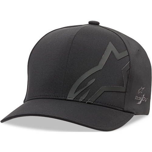 Alpinestars Corps Shift Delta Curved Bill/Flex Back Black Hat [Size:SM/MD]