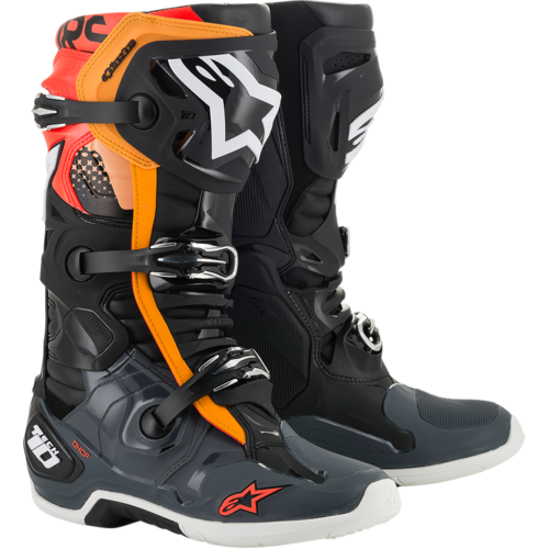 Alpinestars 2021 Tech 10 Black/Grey/Fluro Orange Boots [Size:8]
