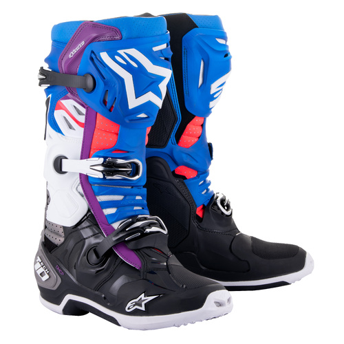 Alpinestars 2023 Tech 10 Supervented Black/Enamel Blue/Purple/White Boots [Size:9]