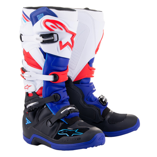 Alpinestars 2023 Tech 7 Black/Dark Blue/Red/White Boots [Size:7]