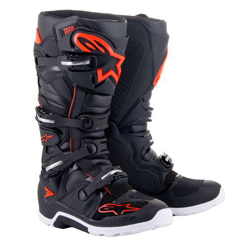 Alpinestars 2023 Tech 7 Enduro Black/Fluro Red Boots [Size:8]