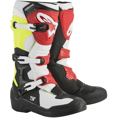 Alpinestars Tech 3 Black/White/Fluro Yellow/Red Boots [Size:9]