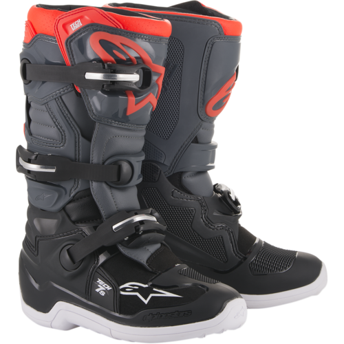 Alpinestars 2023 Tech 7S Black/Dark Grey/Fluro Red Youth Boots [Size:2]